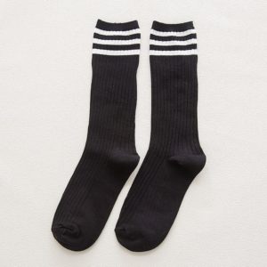 日系學院少女風綿質堆堆中筒襪 (共8色)