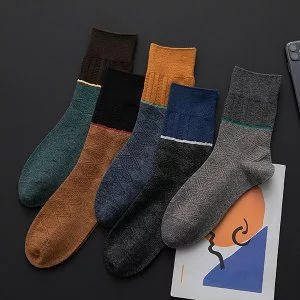日系文青少男斯文款中筒襪 (共5色)