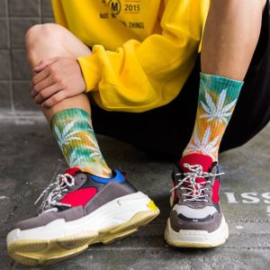 男士韓風楓葉運動型潮襪 (共5色)