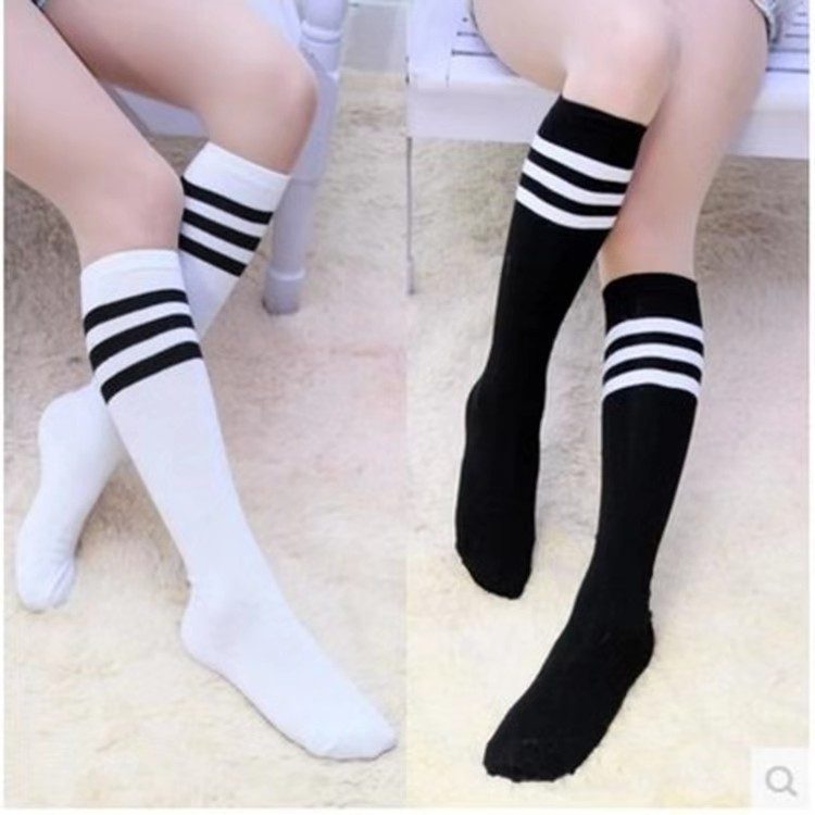 女士日系簡約百撘及膝中長筒襪 (共4款)