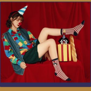 男女士春夏插畫卡通中長筒襪(共5款)