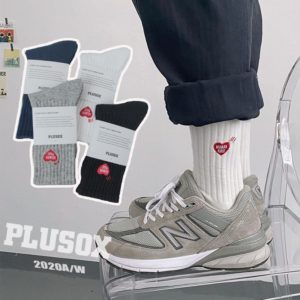 男女心型中筒運動襪(共4色)