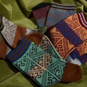 男女士日系民族風中長筒襪(共4色)