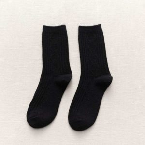袜子女2020秋冬新款日系纯色保暖双针细腻柔软羊绒羊毛女士堆堆袜