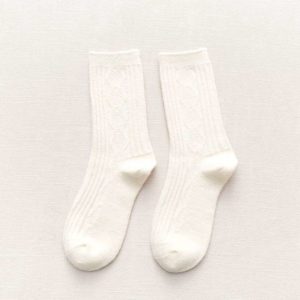 袜子女2020秋冬新款日系纯色保暖双针细腻柔软羊绒羊毛女士堆堆袜
