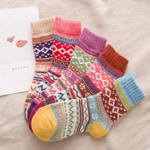 女士民族風羊毛低筒襪 (共5色)