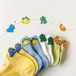 兒童韓風夏日卡通棉質低筒襪 (1套4對)