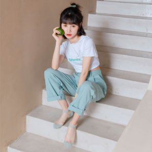 女士韓風薄款間條圖案絲襪船襪 (共5色)