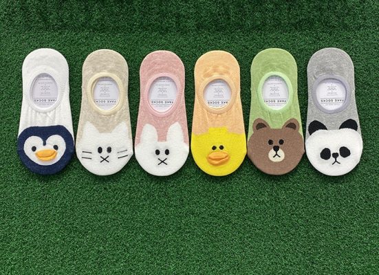 韓風可愛卡通動物船襪