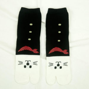 女士日式可愛貓貓款低筒二指襪 005