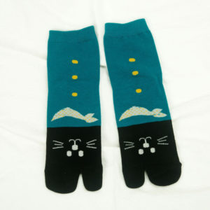 女士日式可愛貓貓款低筒二指襪 010