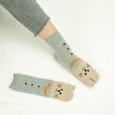 女士日式可愛貓貓款低筒二指襪 014