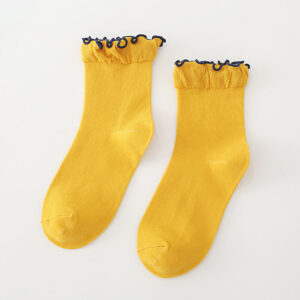 女士日系公主木耳花邊低筒襪