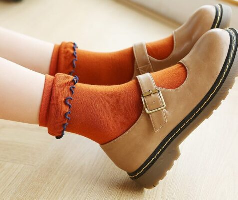 女士日系公主木耳花邊低筒襪 13