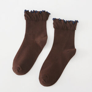 女士日系公主木耳花邊低筒襪